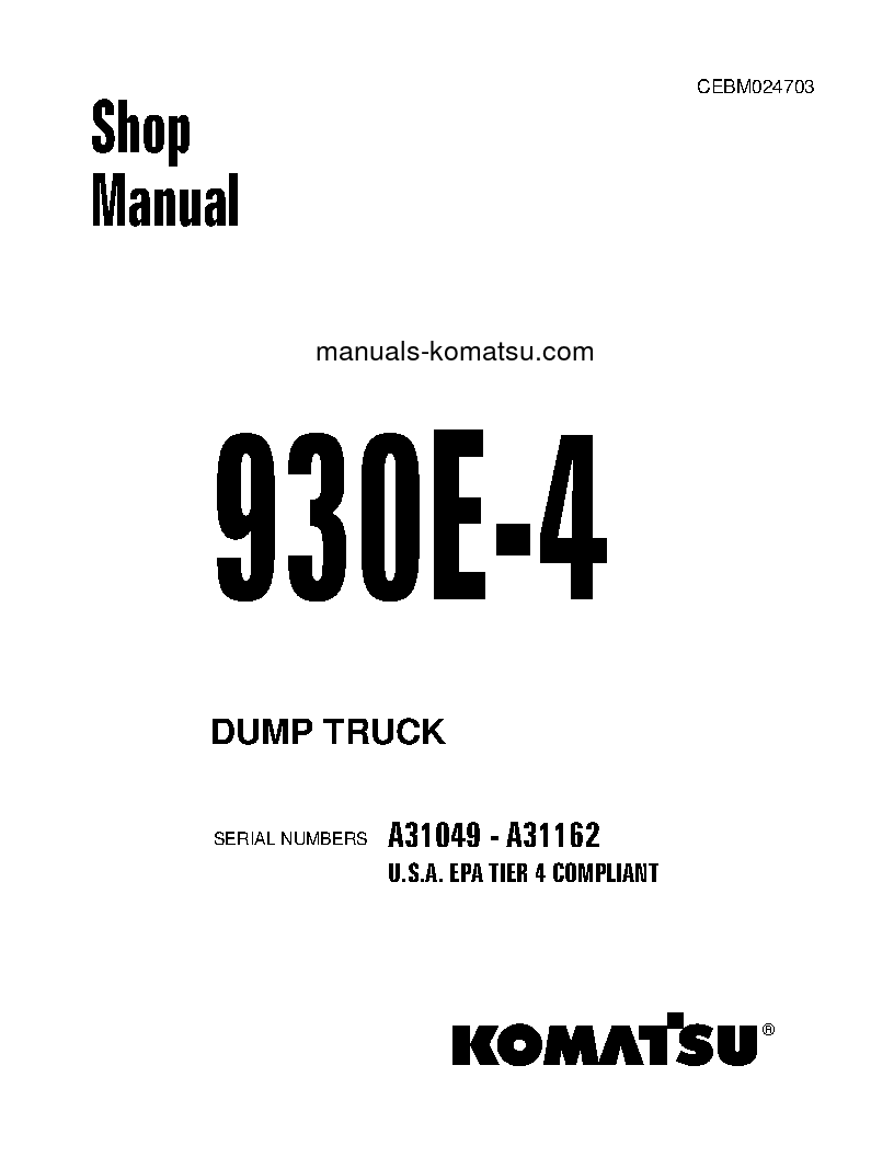 930E-4(USA)-TIER 4 S/N A31049-A31162 Shop (repair) manual (English)