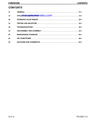 PC240LC-10(USA) S/N A20001-UP Shop (repair) manual (English)