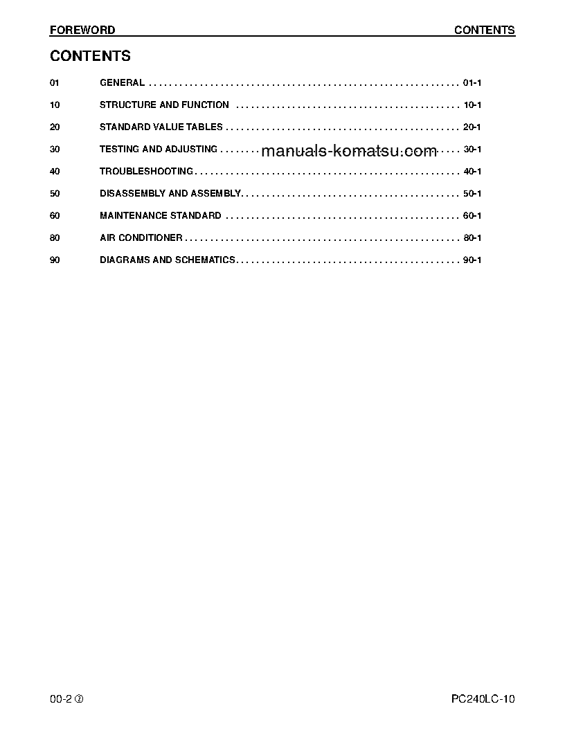 Protected: PC240LC-10(USA) S/N A20001-UP Shop (repair) manual (English)