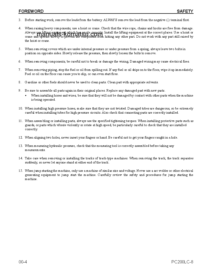 Protected: PC200LC-8(USA) S/N A90301-UP Shop (repair) manual (English)