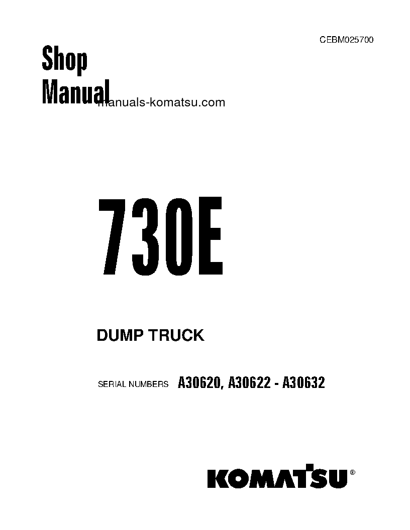 730E(USA) S/N A30622-A30632 Shop (repair) manual (English)