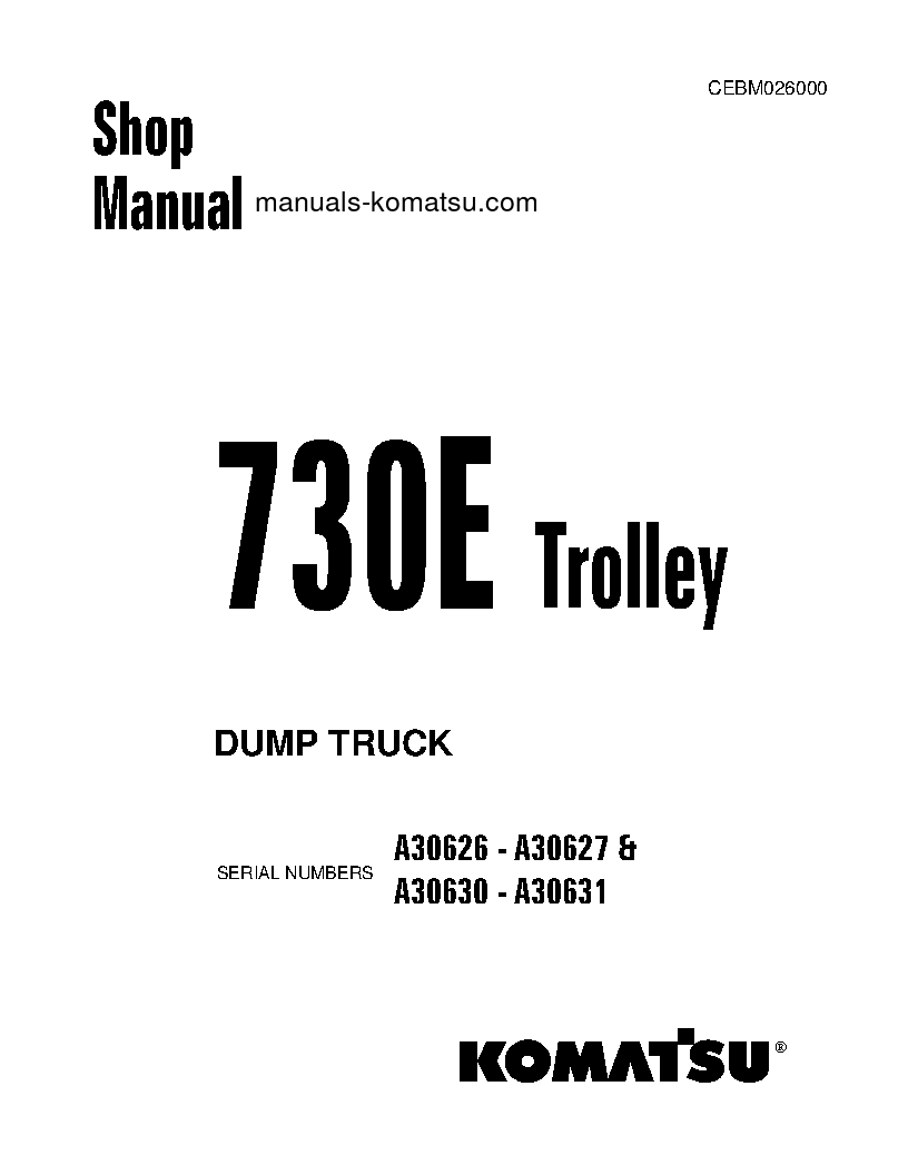 730E(USA)-WITH TROLLEY S/N A30626-A30627 Shop (repair) manual (English)