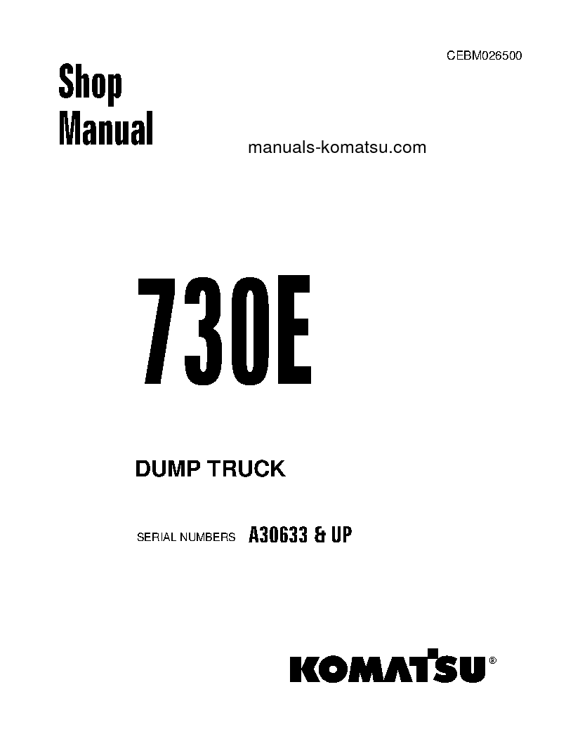 730E(USA) S/N A30633-UP Shop (repair) manual (English)