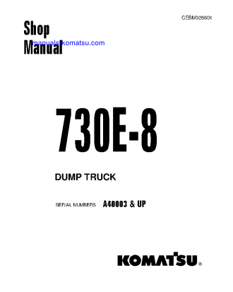 730E-8(USA) S/N A40003-UP Shop (repair) manual (English)