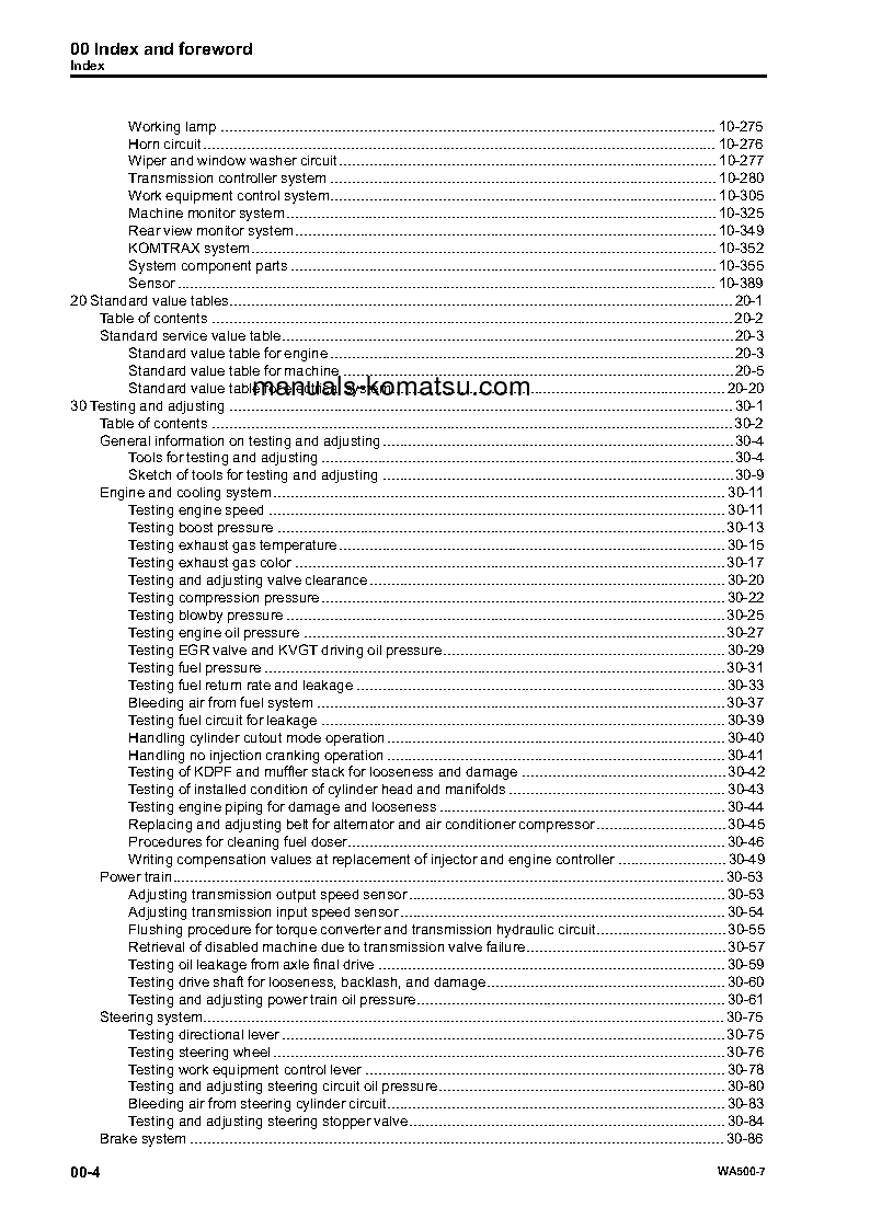 Protected: WA500-7(USA) S/N A94001-UP Shop (repair) manual (English)
