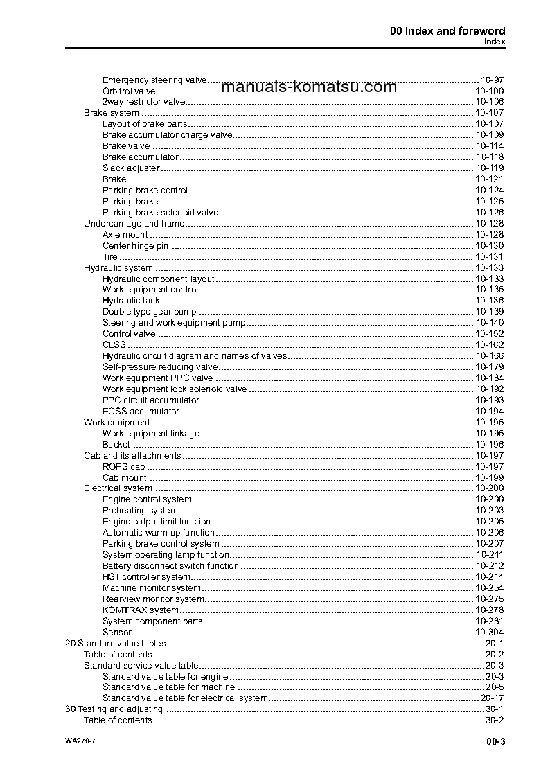Protected: WA270-7(USA) S/N A27001-UP Shop (repair) manual (English)