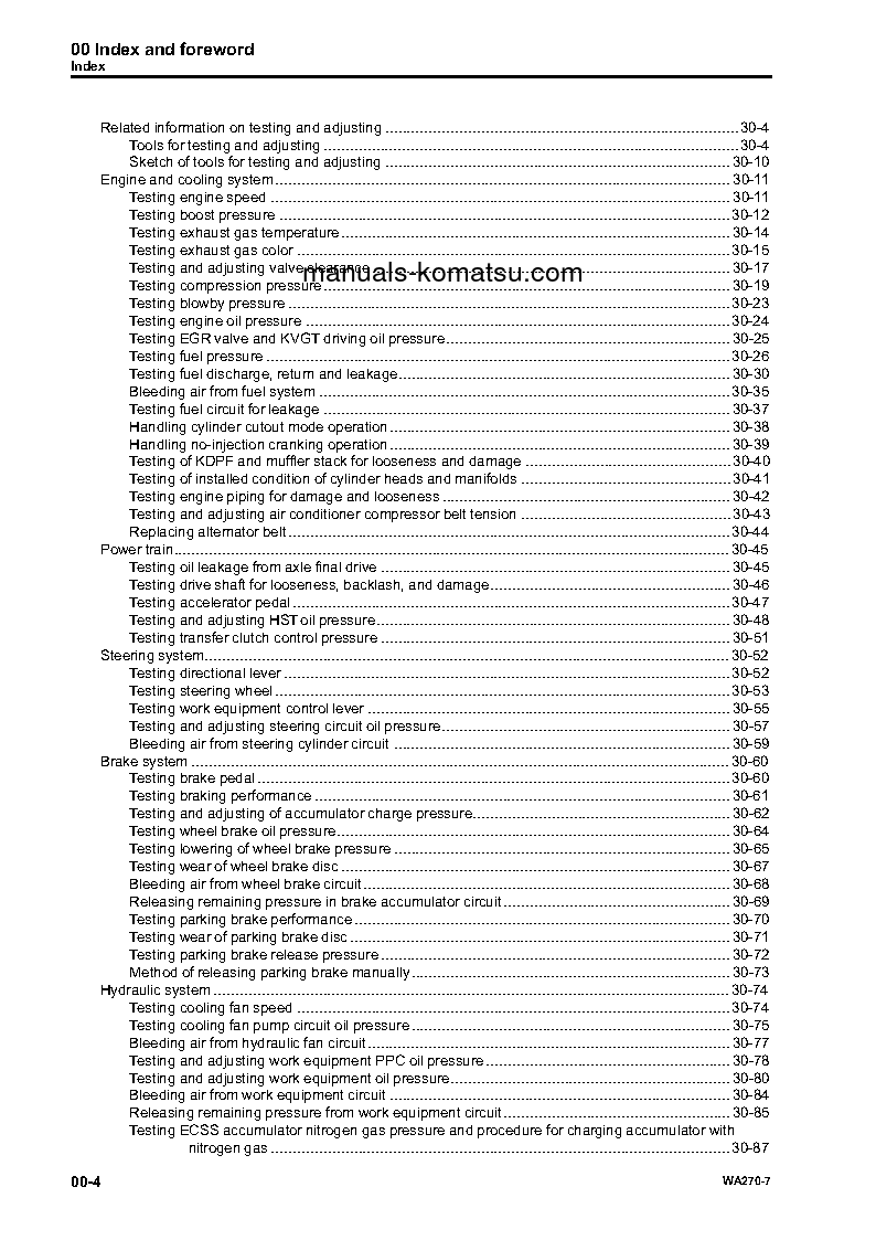Protected: WA270-7(USA) S/N A27001-UP Shop (repair) manual (English)