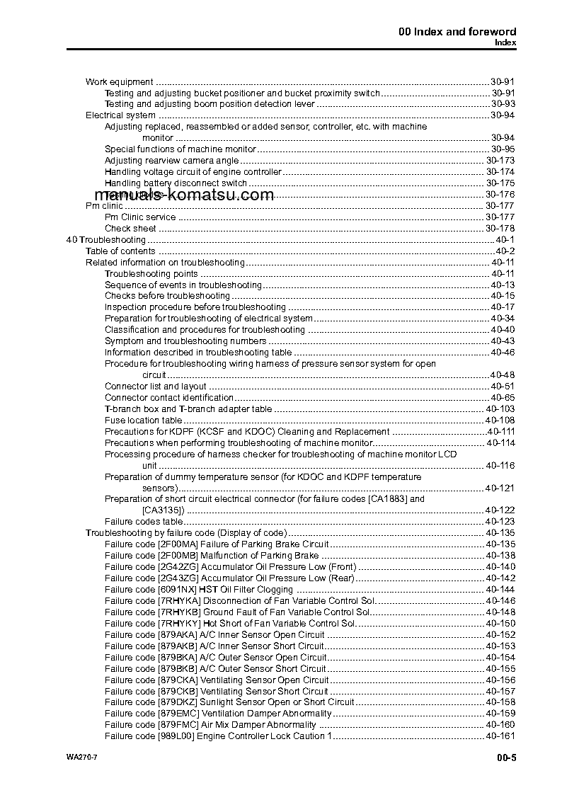 Protected: WA270-7(USA) S/N A27001-UP Shop (repair) manual (English)