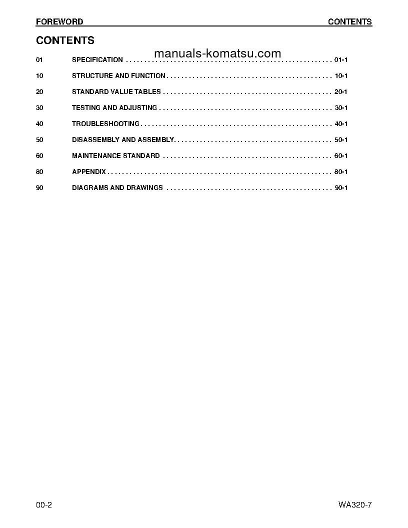 Protected: WA320-7(USA) S/N A36001-UP Shop (repair) manual (English)