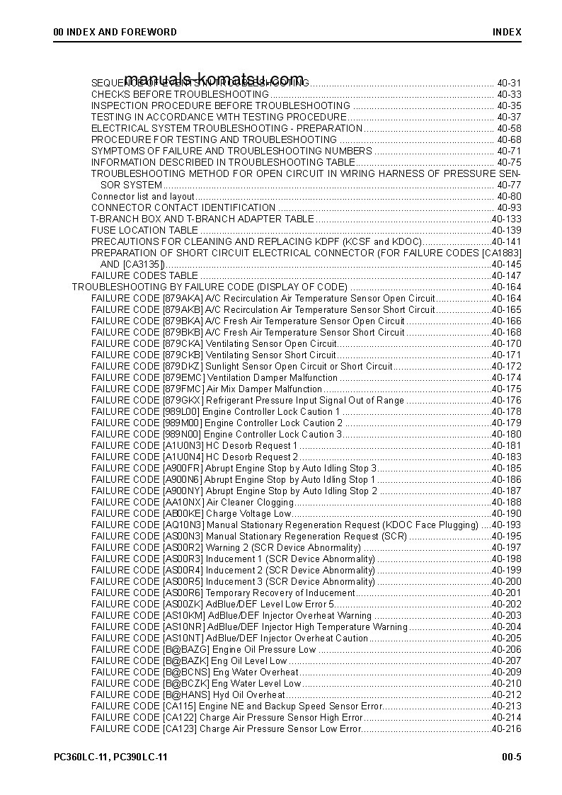 Protected: PC390LC-11(USA) S/N A30401-UP Shop (repair) manual (English)
