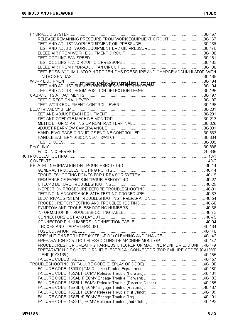Protected: WA470-8(USA) S/N A49001-UP Shop (repair) manual (English)