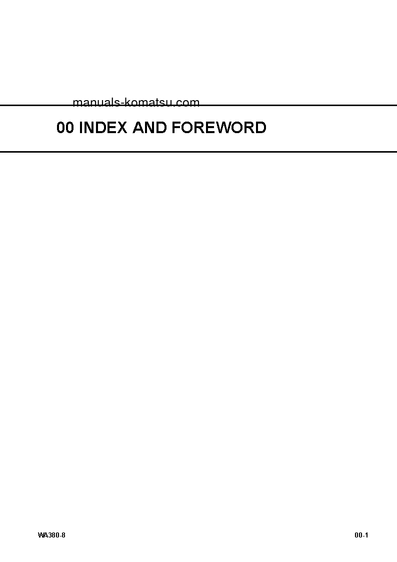 Protected: WA380-8(USA) S/N A74001-UP Shop (repair) manual (English)