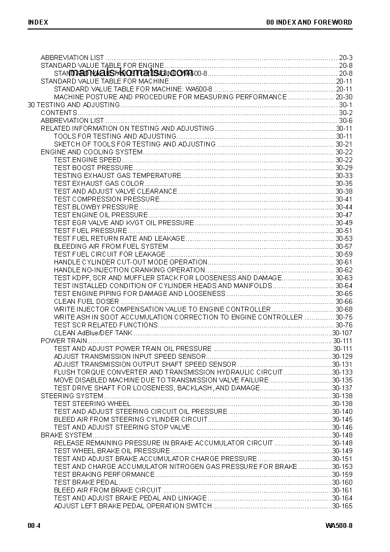 Protected: WA500-8(USA) S/N A96001-UP Shop (repair) manual (English)