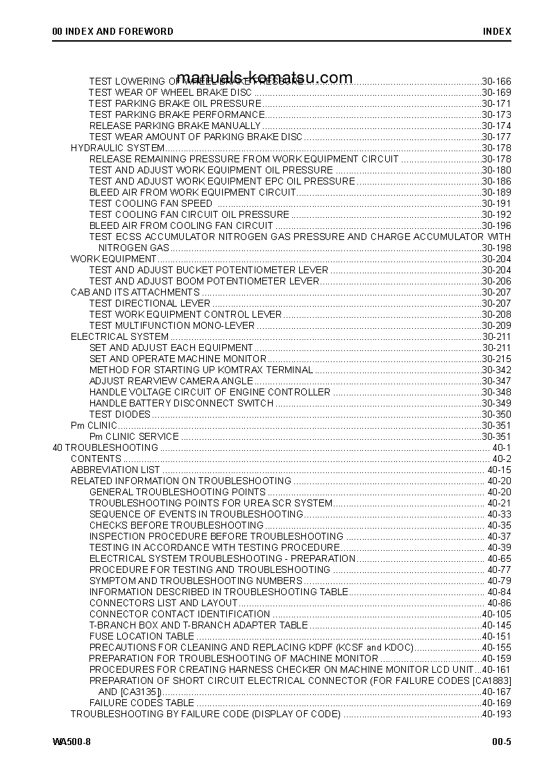 Protected: WA500-8(USA) S/N A96001-UP Shop (repair) manual (English)