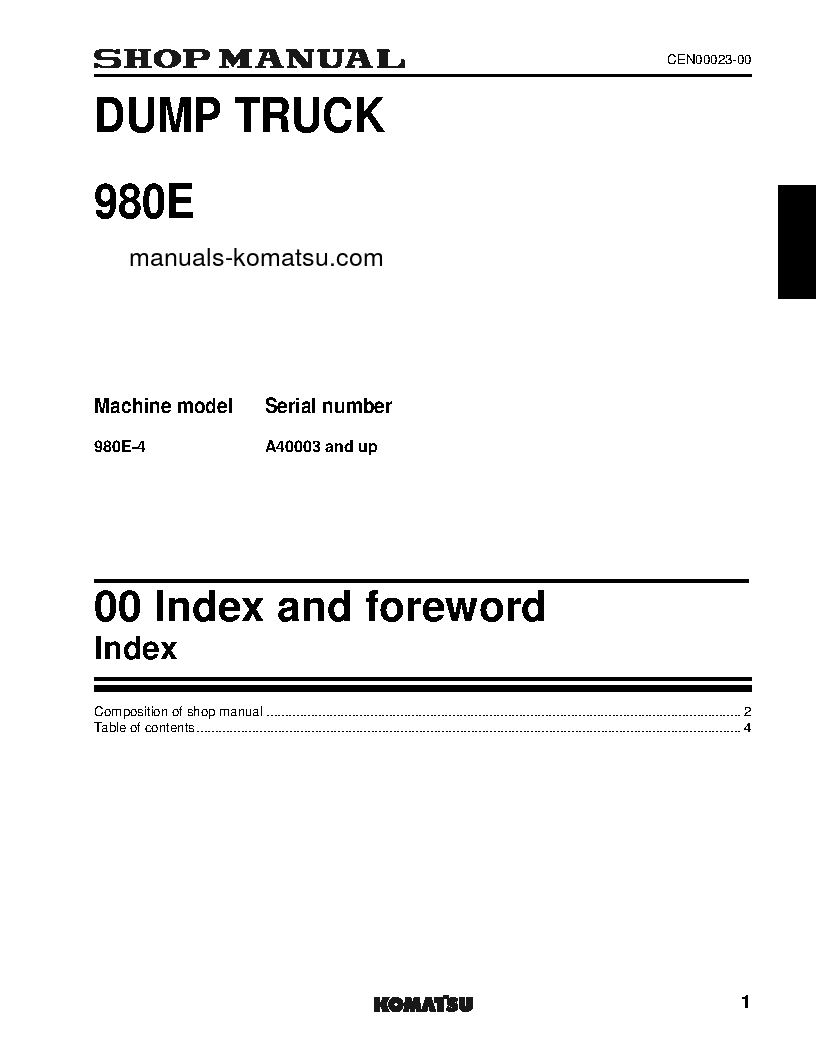 Protected: 980E-4(USA) S/N A40003-UP Shop (repair) manual (English)