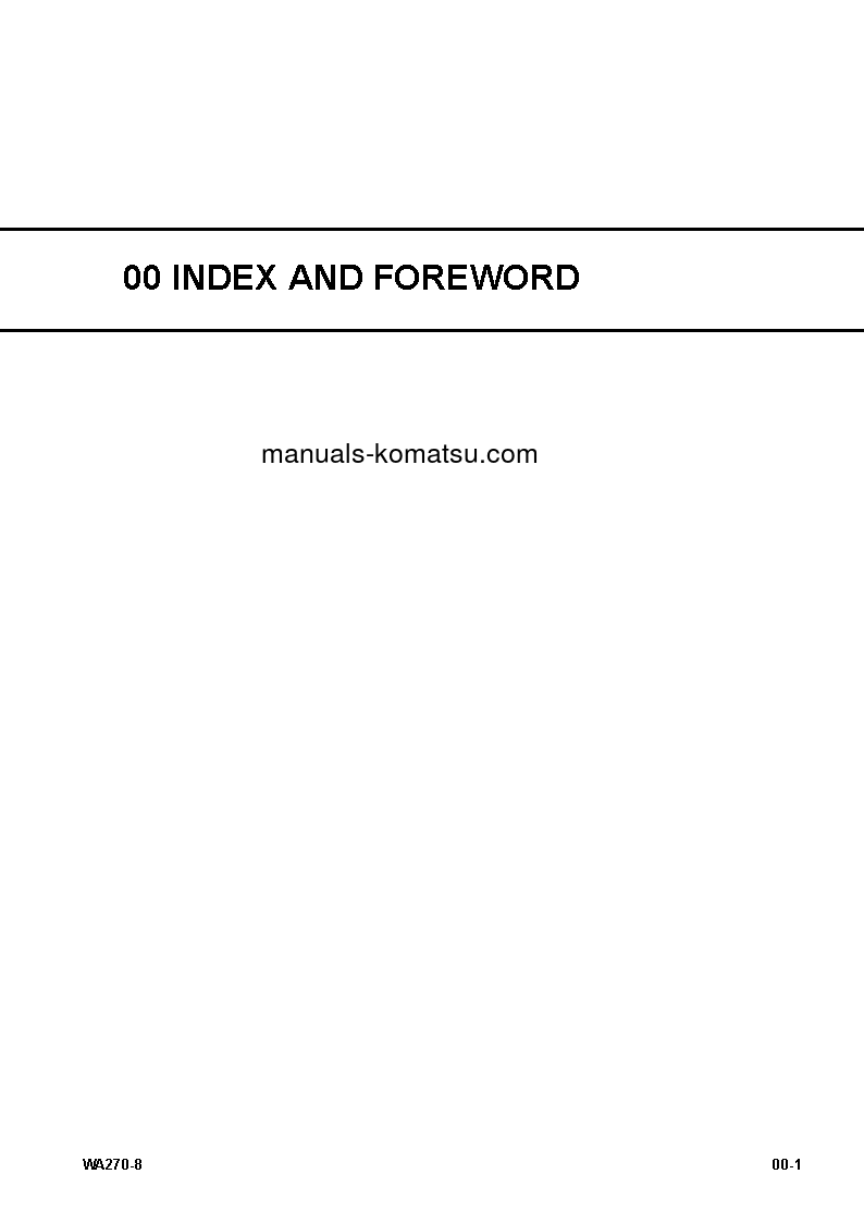 Protected: WA270-8(USA) S/N A28001-UP Shop (repair) manual (English)