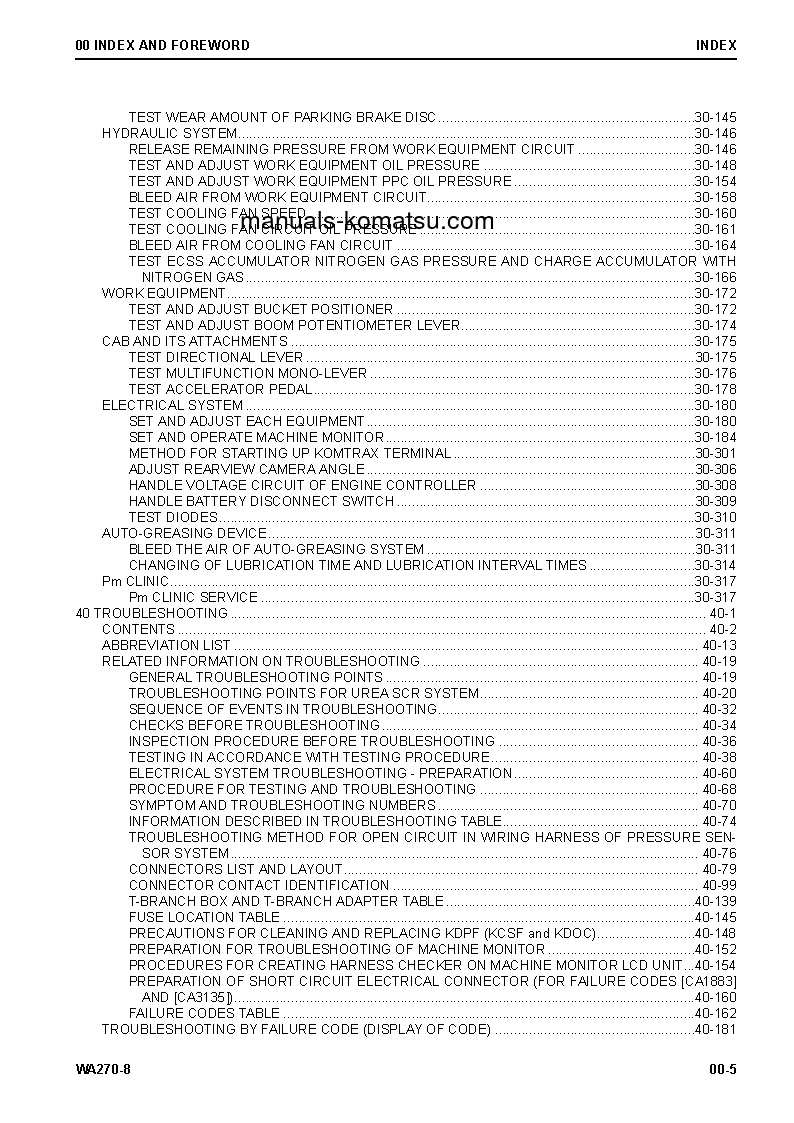 Protected: WA270-8(USA) S/N A28001-UP Shop (repair) manual (English)