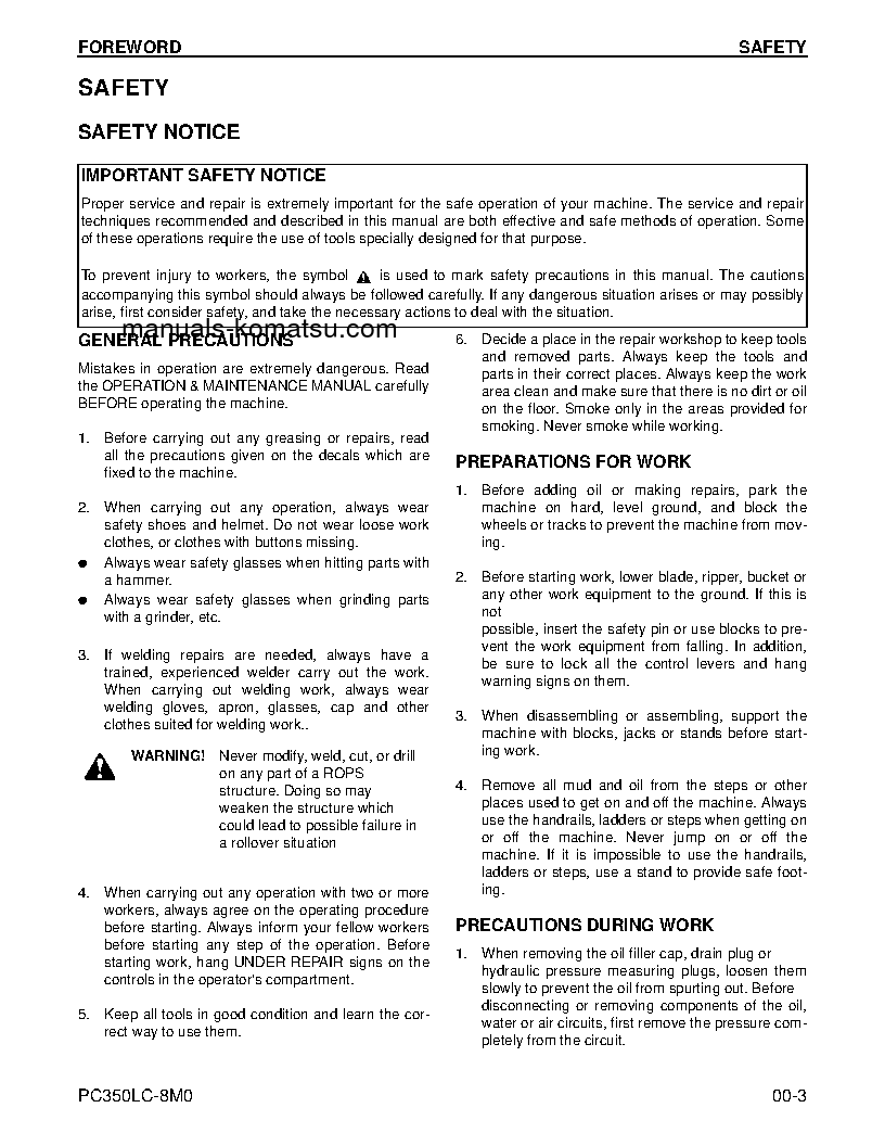 Protected: PC350LC-8(USA)-M0 S/N A33901-UP Shop (repair) manual (English)