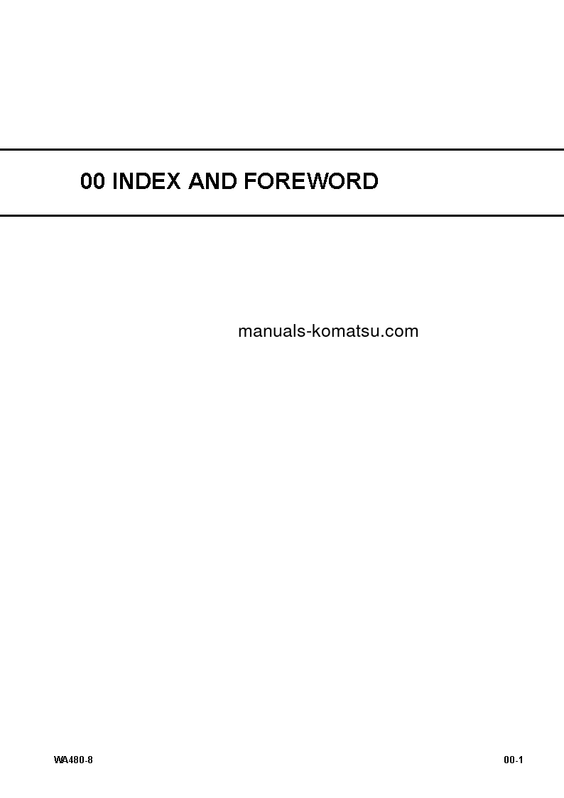 Protected: WA480-8(USA) S/N A48001-UP Shop (repair) manual (English)