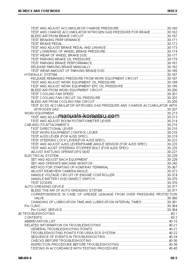 Protected: WA480-8(USA) S/N A48001-UP Shop (repair) manual (English)