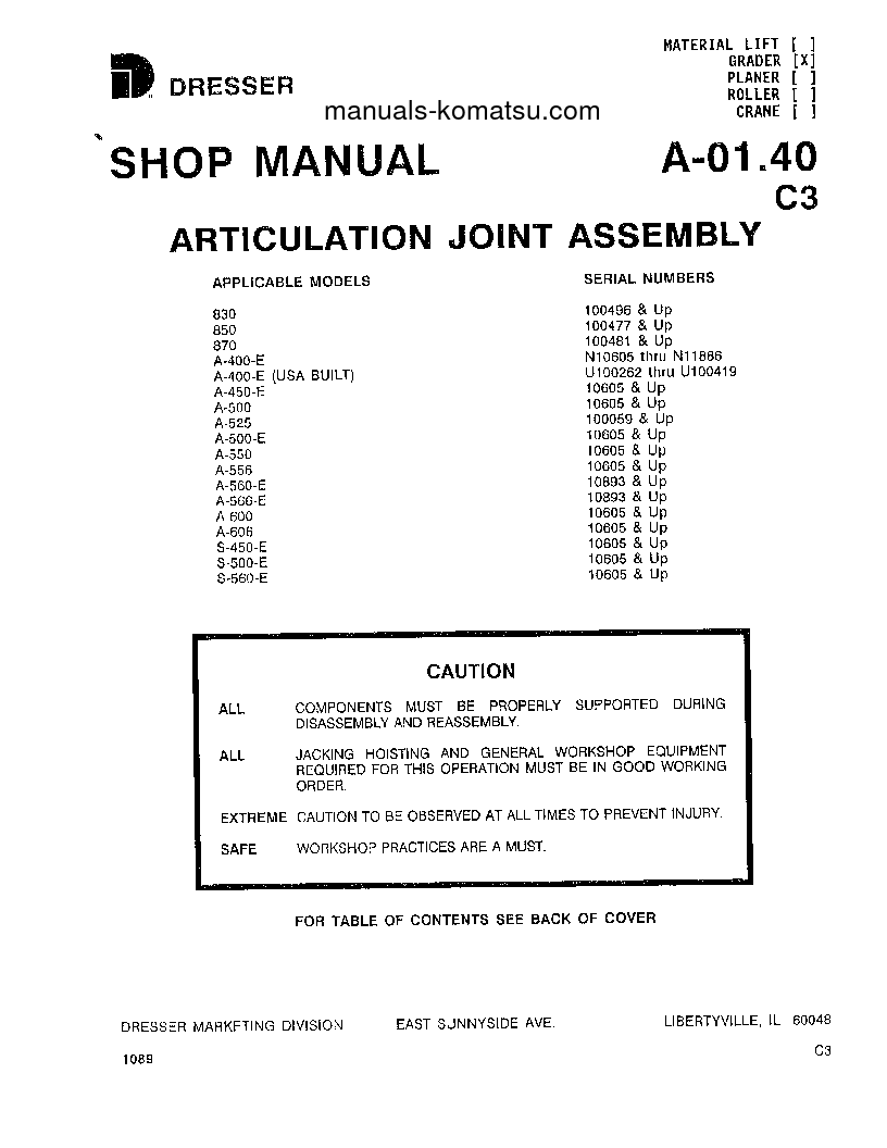 Protected: 870 S/N 100496-199999 Shop (repair) manual (English)