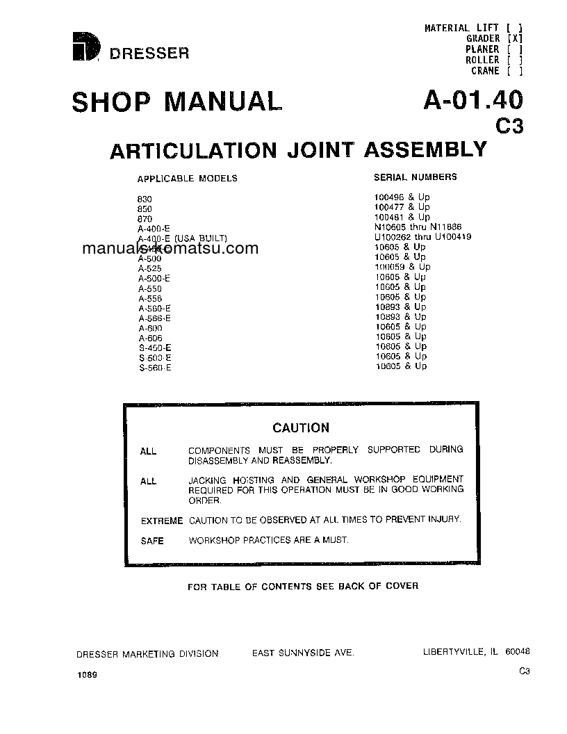 Protected: 870 S/N 200000-200987 Shop (repair) manual (English)