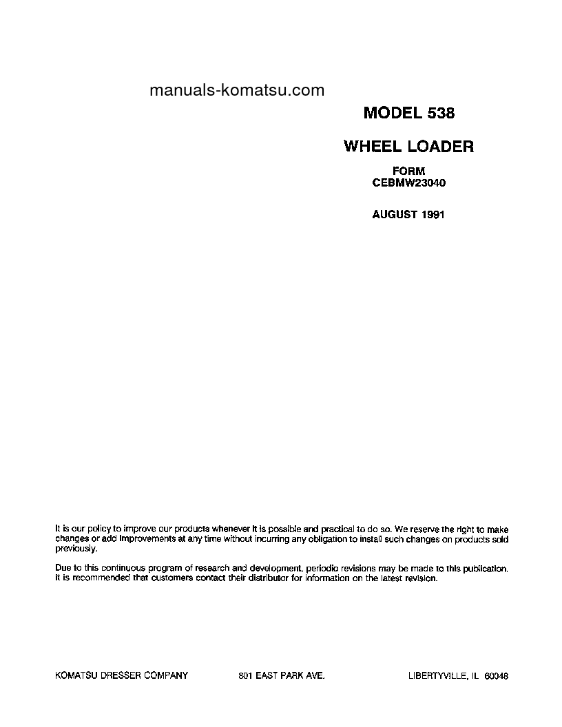 Protected: 538 S/N U003001-U003100 Shop (repair) manual (English)