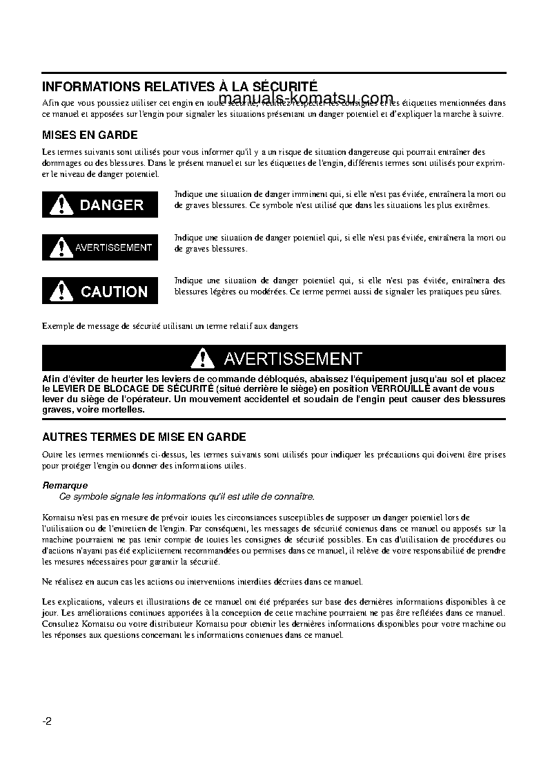 Protected: PC300HD-7(USA)-L S/N A85001-UP Operation manual (French)