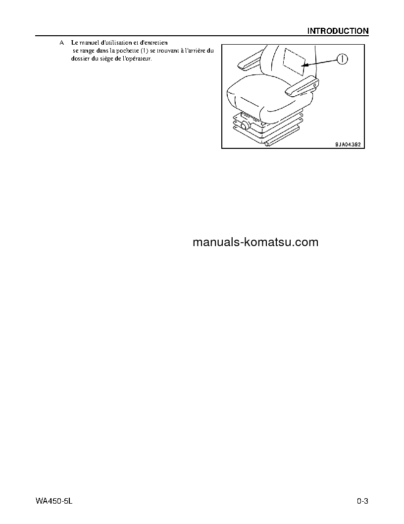 Protected: WA450-5(USA)-L S/N A36001-UP Operation manual (French)