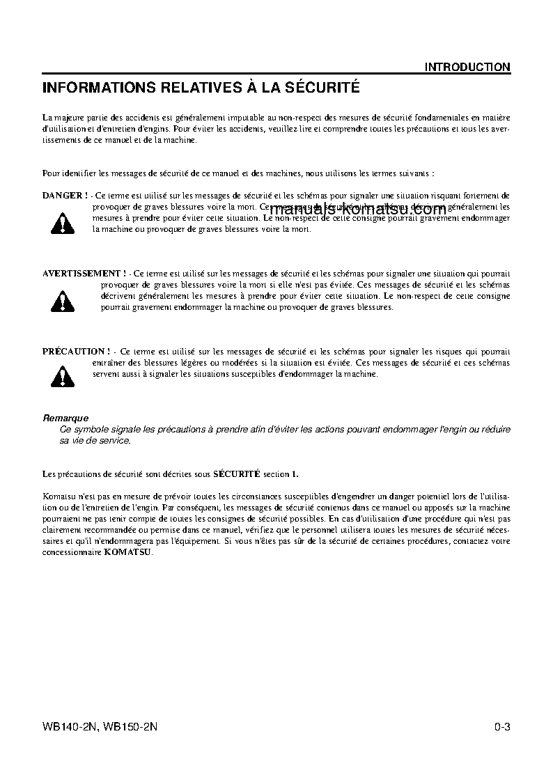 Protected: WB150-2(USA)-N S/N A60001-UP Operation manual (French)