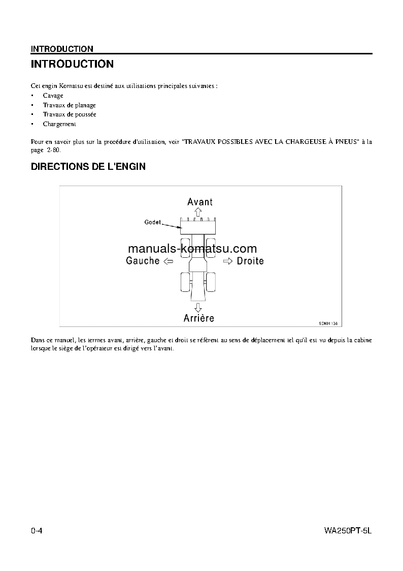 Protected: WA250PT-5(USA)-L S/N A79001-UP Operation manual (French)