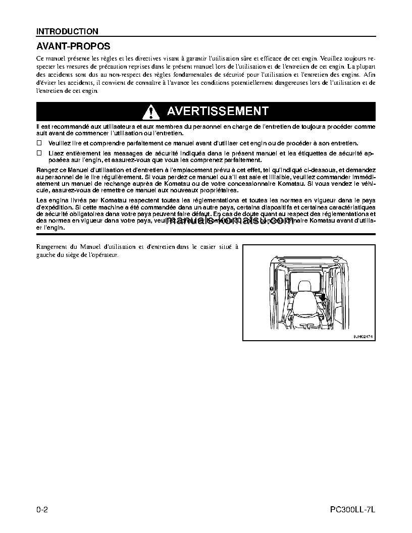 Protected: PC300LL-7(USA)-L S/N A85001-UP Operation manual (French)