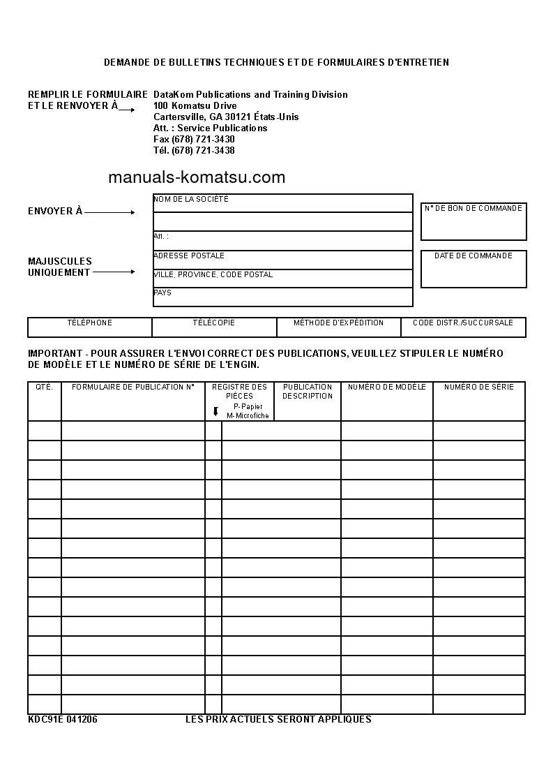 Protected: PC400LC-7(USA)-L S/N A86001-UP Operation manual (French)