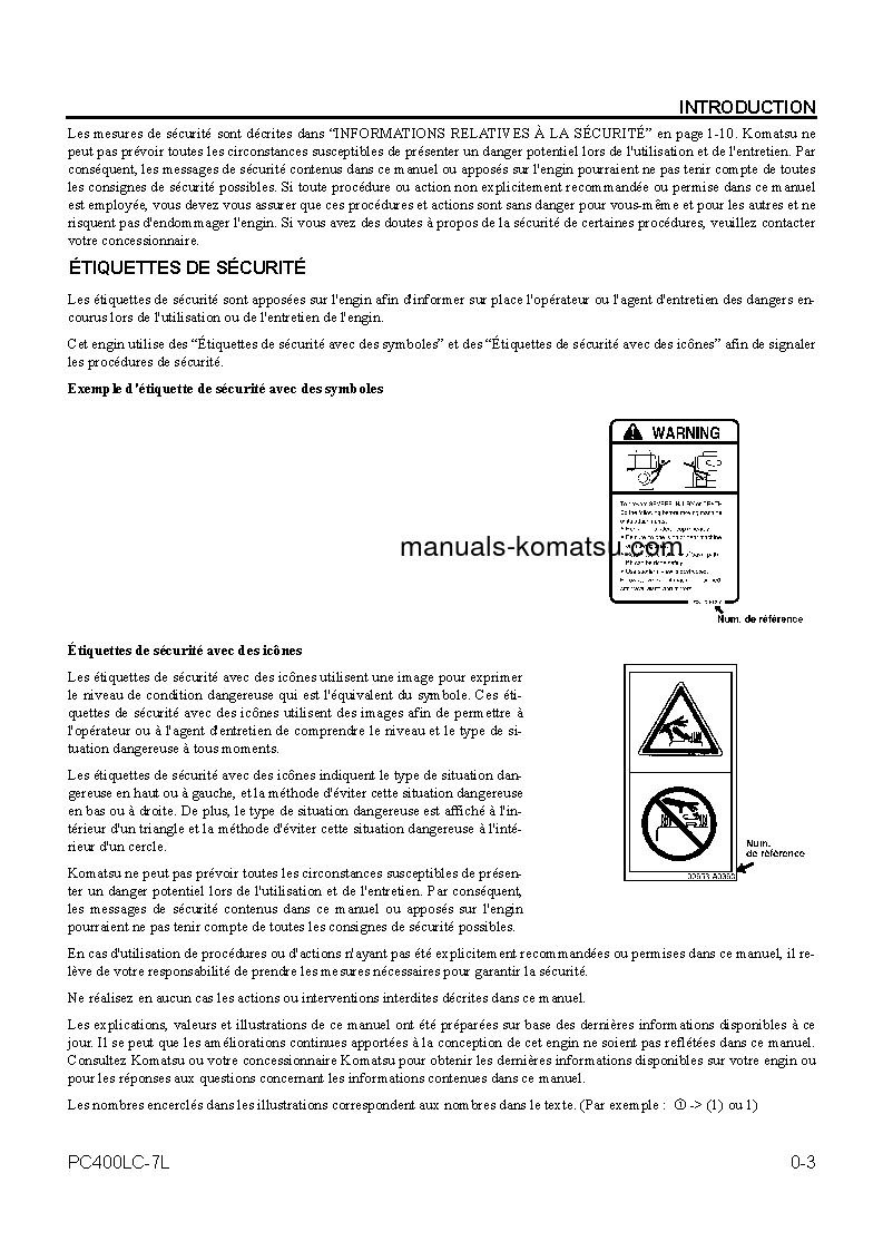 Protected: PC400LC-7(USA)-L S/N A86001-UP Operation manual (French)