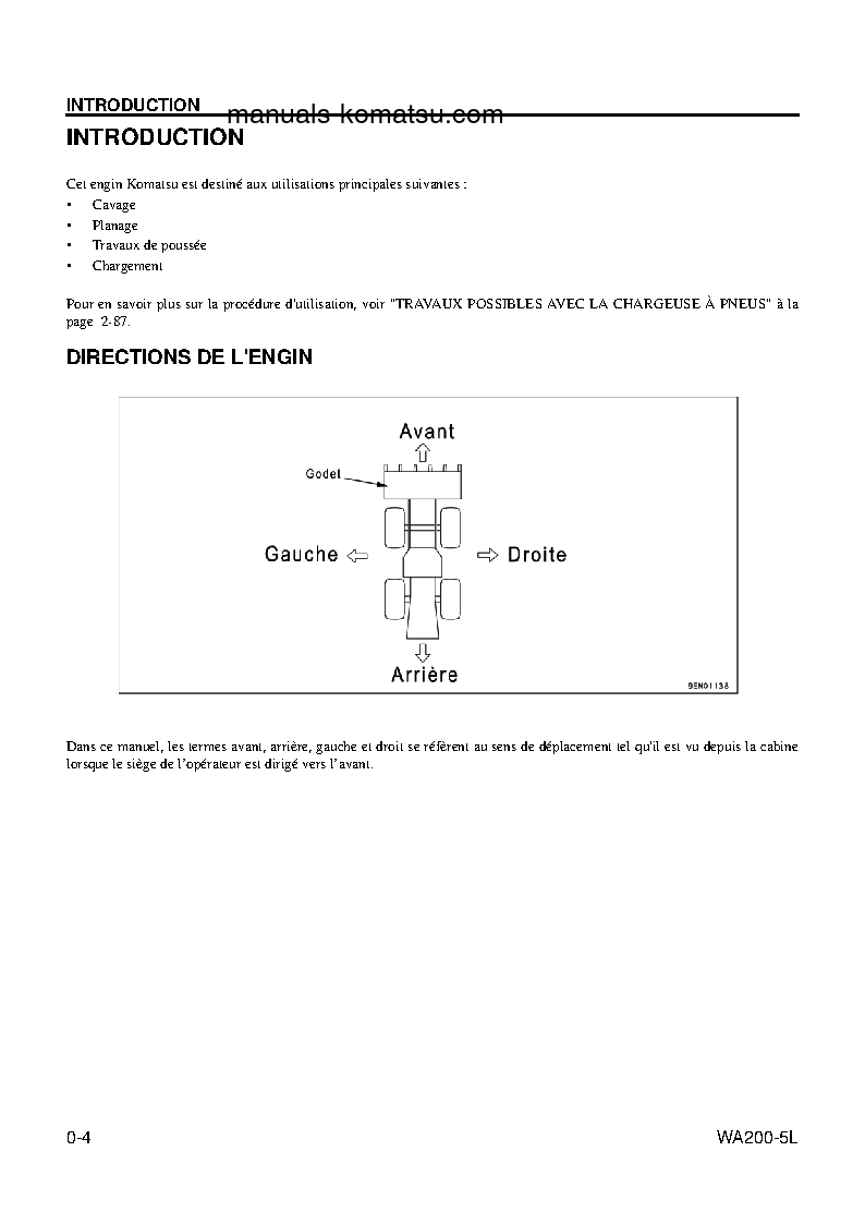 Protected: WA200-5(USA)-L S/N A82001-UP Operation manual (French)