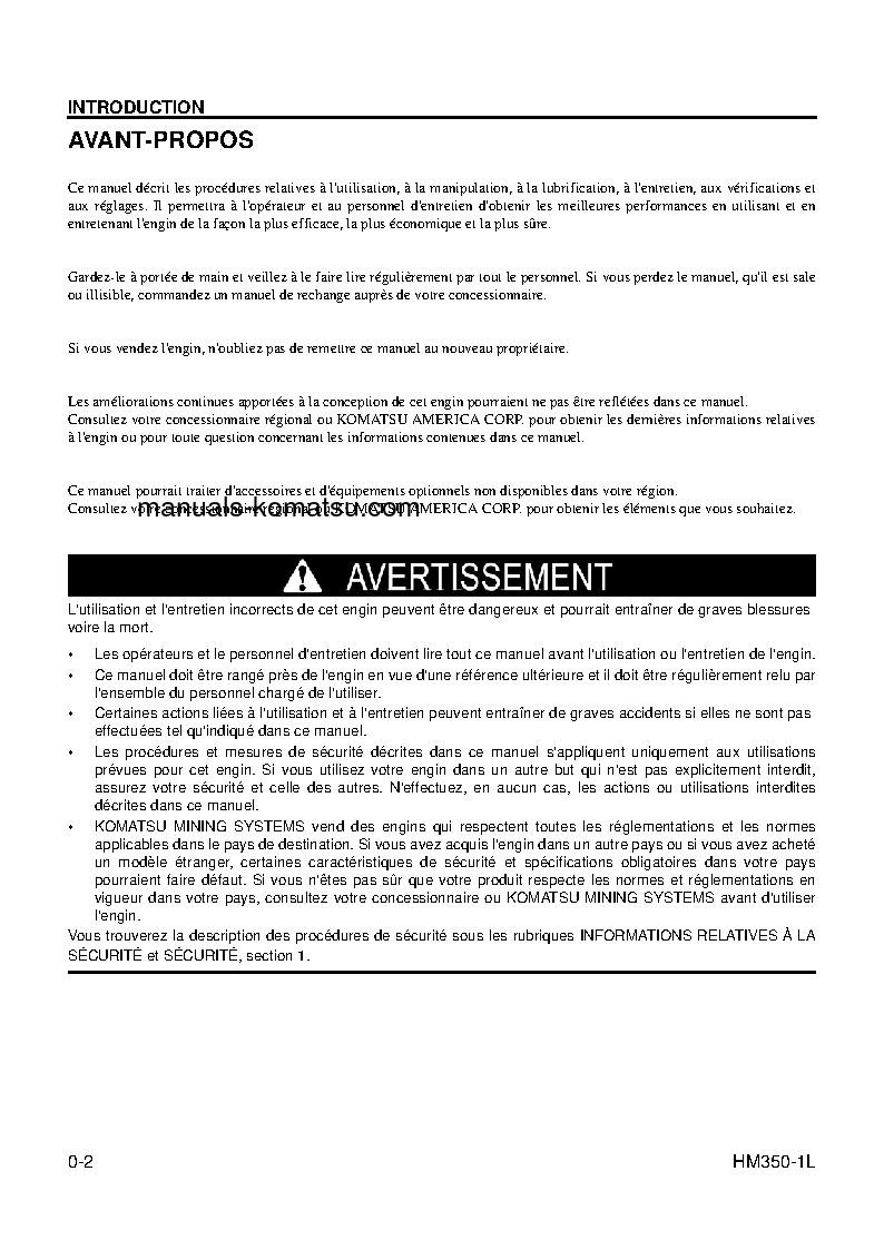 Protected: HM350-1(USA)-L S/N A10001-UP Operation manual (French)