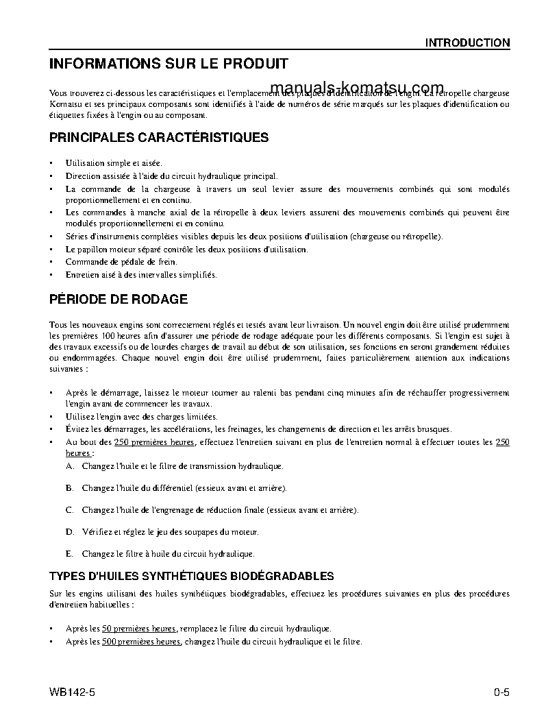 Protected: WB142-5(USA) S/N A13001-UP Operation manual (French)