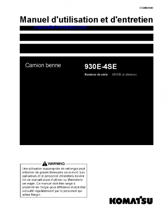930E-4(USA)-SE S/N A31035-UP Operation manual (French)