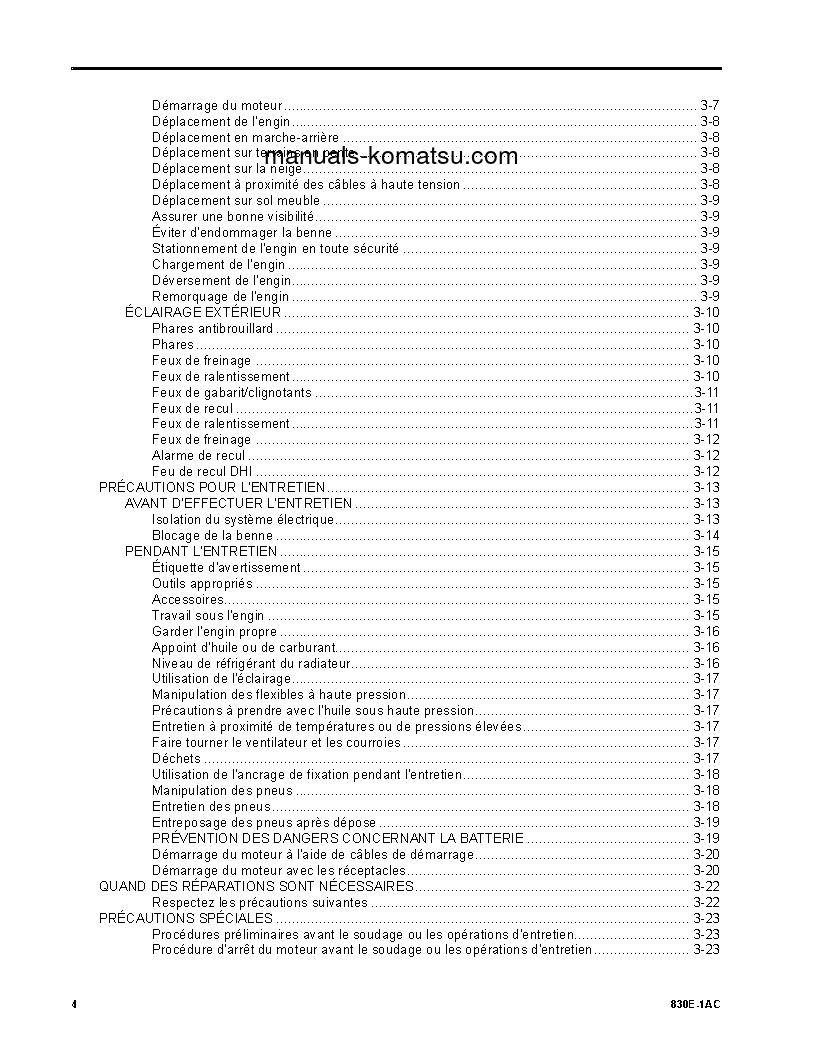 Protected: 830E-1(USA)-AC S/N A40851-UP Operation manual (French)