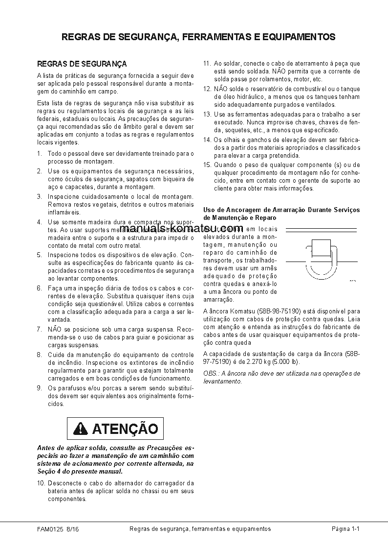 Protected: 930E-4(USA) S/N A31936-UP Field assembly manual (Portuguese)