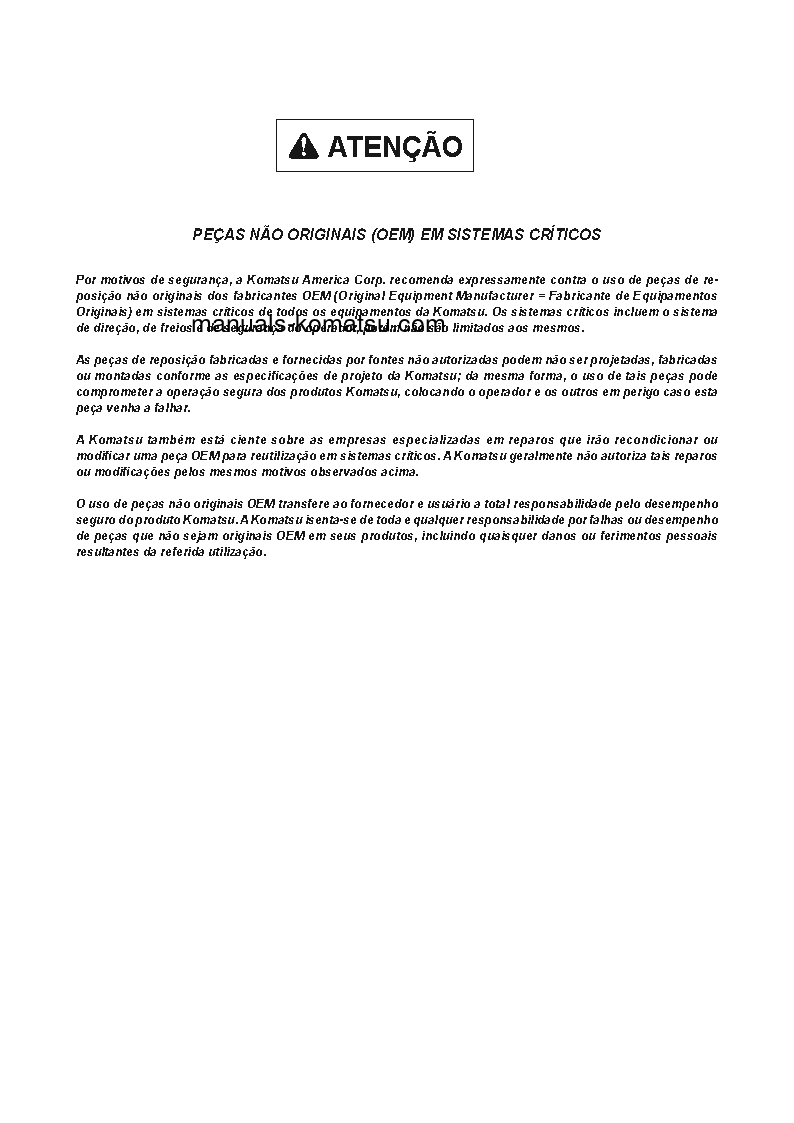 Protected: 830E-1(USA)-AC S/N A40851-UP Shop (repair) manual (Portuguese)