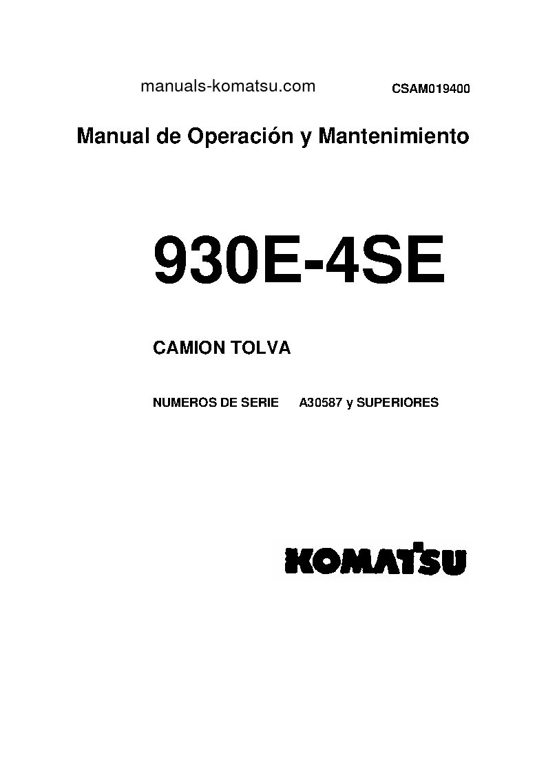 930E-4(USA)-SE S/N A30587-A30677 Operation manual (Spanish)
