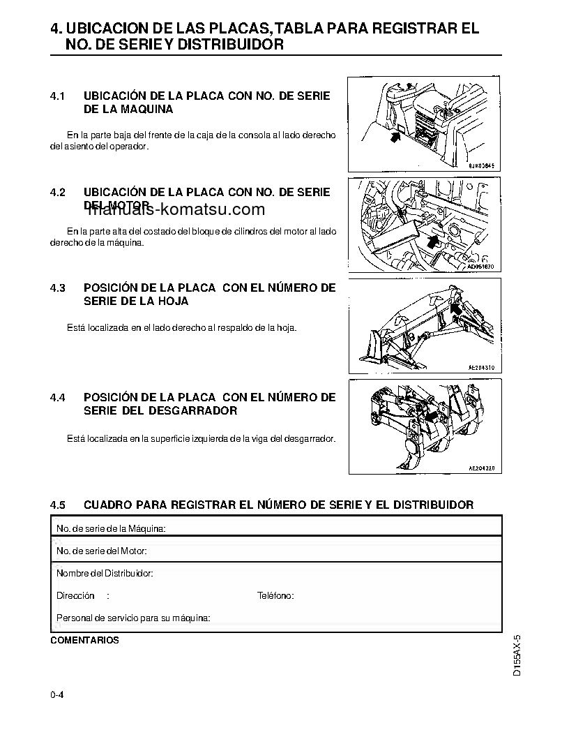 Protected: D155AX-5(JPN) S/N 70001-75000 Operation manual (Spanish)