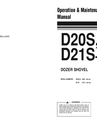 D20Q-3(JPN) S/N 2007-UP Operation manual (English)