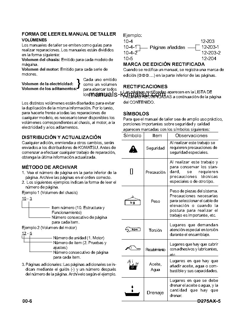 Protected: D275AX-5(JPN) S/N 20001-UP Shop (repair) manual (Spanish)