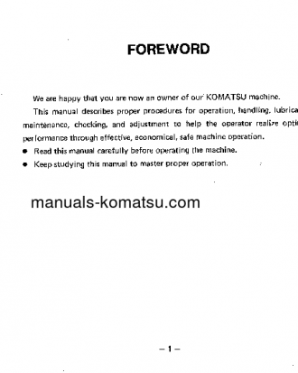 D455A-1(JPN) S/N 1004-1012 Operation manual (English)