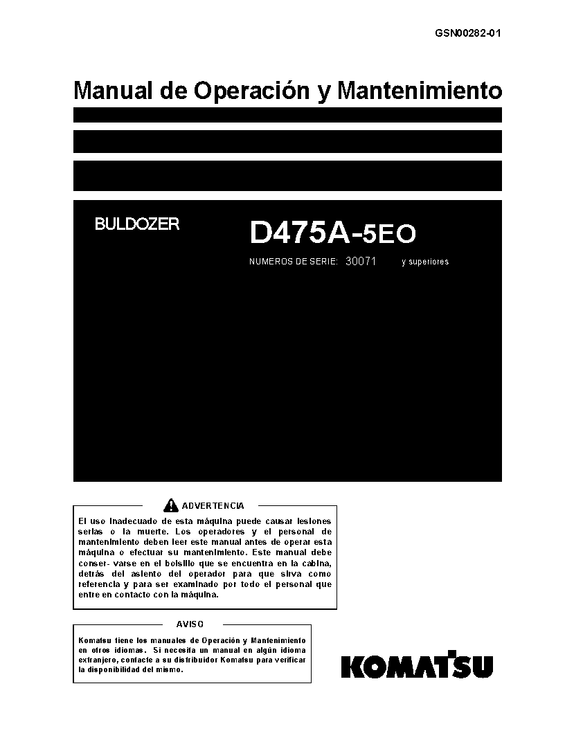 D475A-5(JPN)-E0 S/N 30071-UP Operation manual (Spanish)