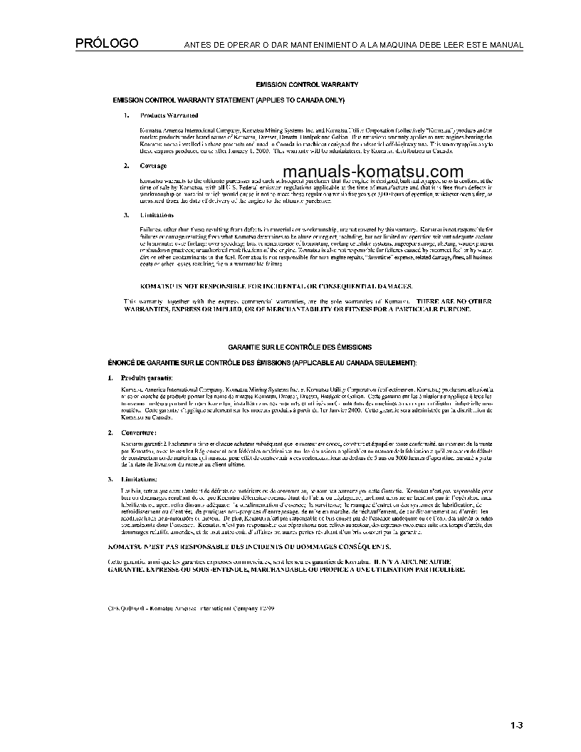 Protected: D475A-5(JPN)-E0 S/N 30071-UP Operation manual (Spanish)