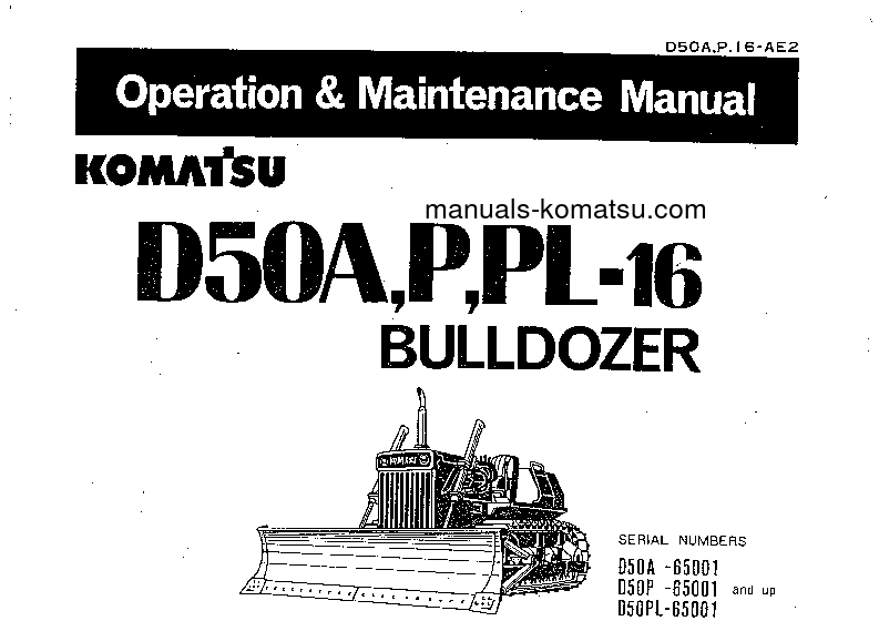D50PL-16(JPN) S/N 65001-68000 Operation manual (English)