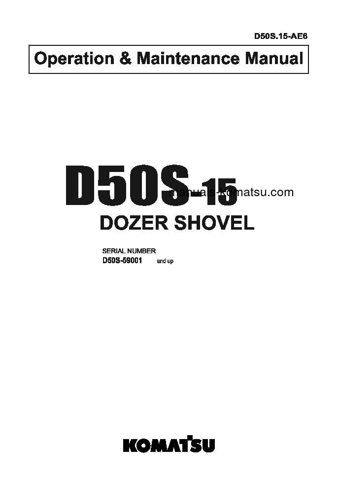 D50S-15(JPN) S/N 59001-UP Operation manual (English)